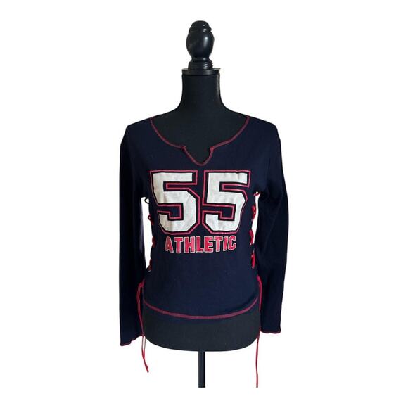 Other Tops - Y2k lace up 55 athletic Baby Tee size M